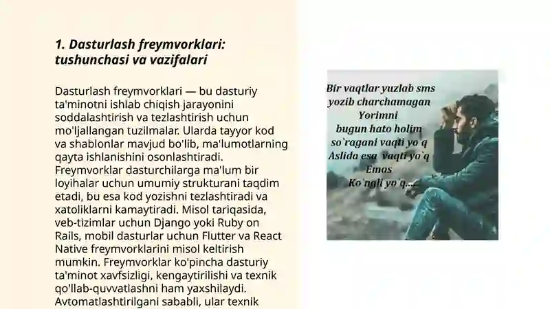 Dasturlash freymvorklari 3