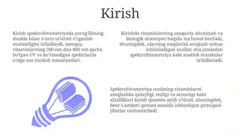 Spektrofotometriya asoslari va vitaminlarni tahlil qilish usullari 3