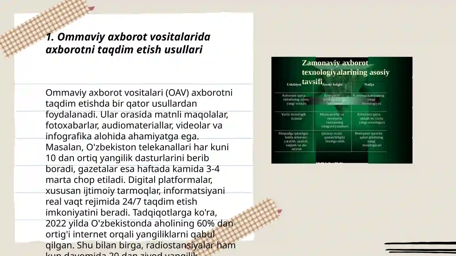 Media makonida axborotni taqdim etish 3