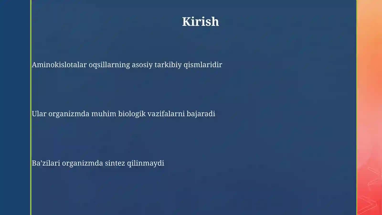 Oʻrni qoplanmaydigan aminokislotalar va ularning olish usullari 3