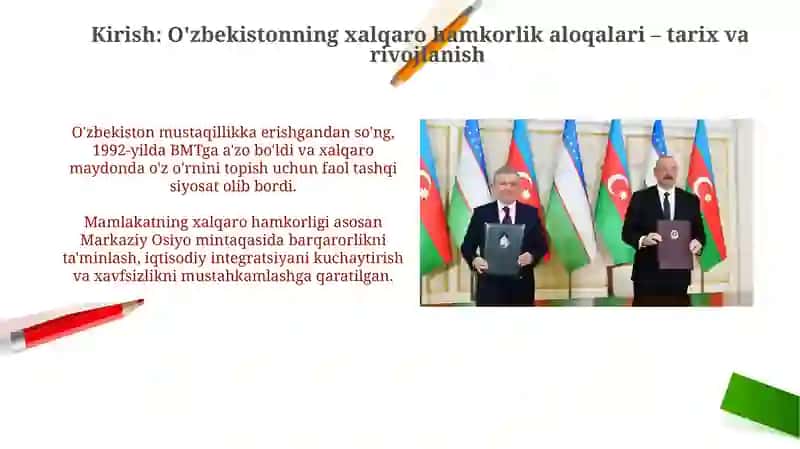 Oʻzbekistonning xalqaro tashkilotlari bilan hamkorlik aloqalari 3