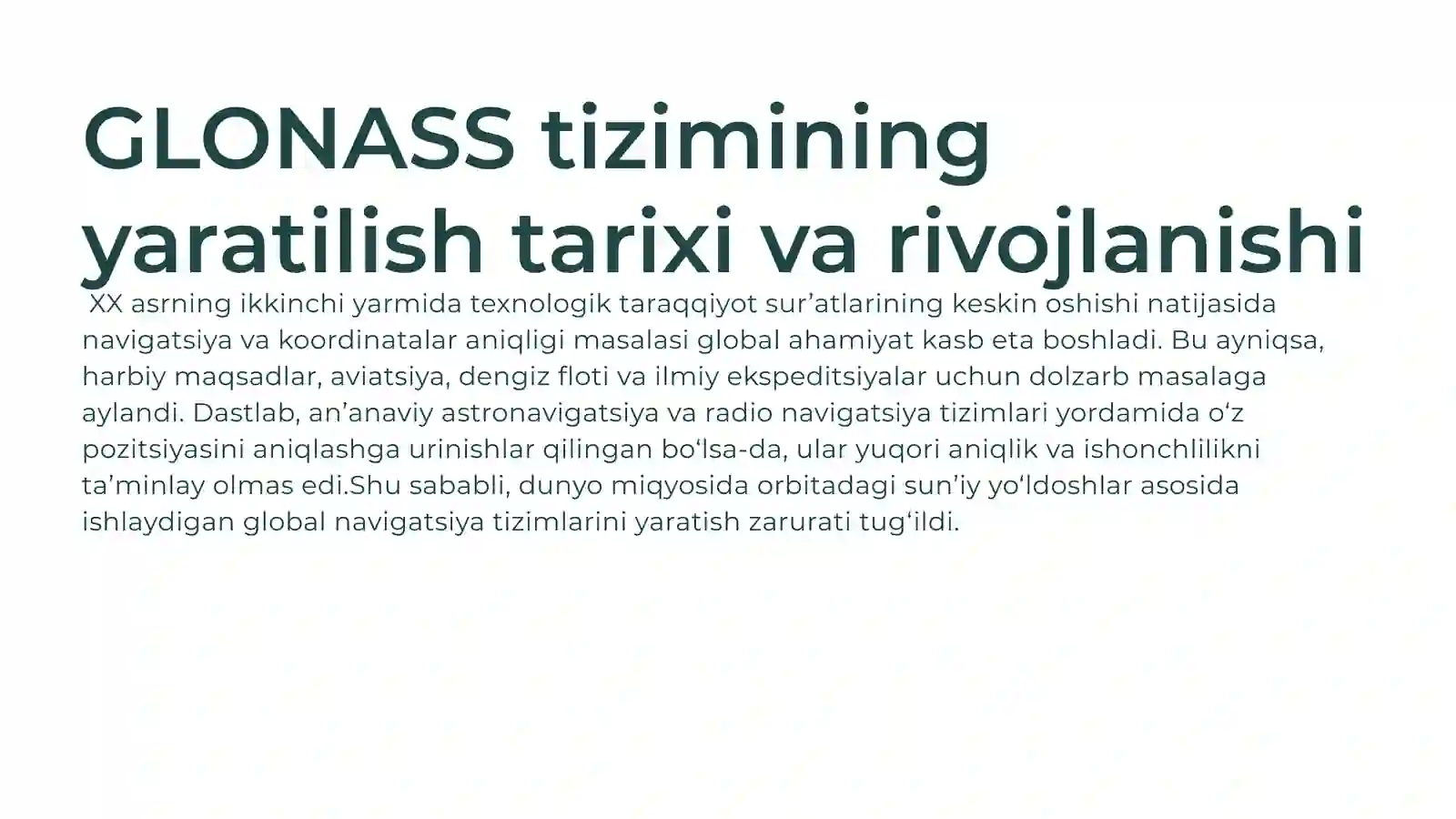 Glonnassning geodezik imkoniyatlari 3