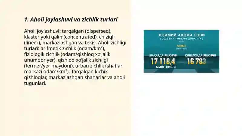 Aholi joylashuvi va urbanizalashtirish 3