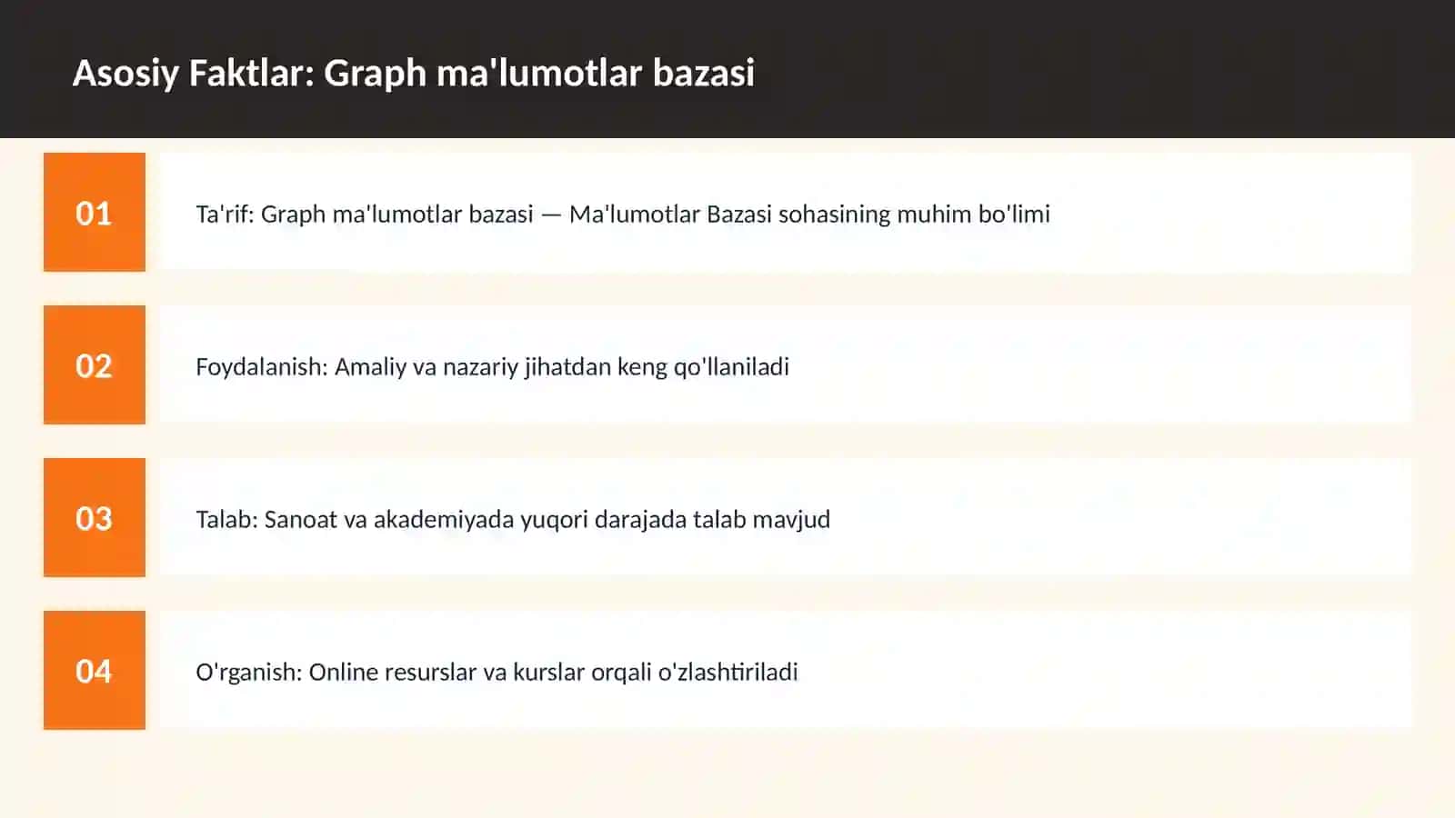 Mavzuga Kirish — Graph ma'lumotlar bazasi 3