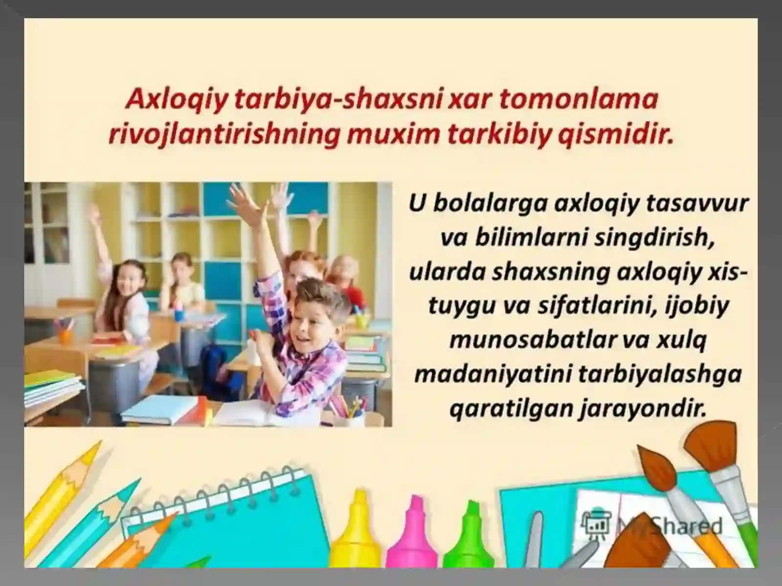 O'QUVCHILARNI MA'NAVIY-AXLOQIY TARBIYALASHDA OILA VA MAKTAB HAMKORLIGI 3