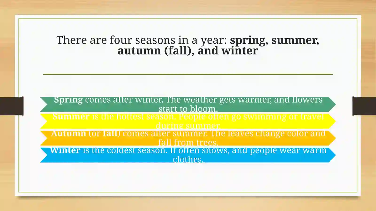 SEASONS DAYS AND MONTHS 3