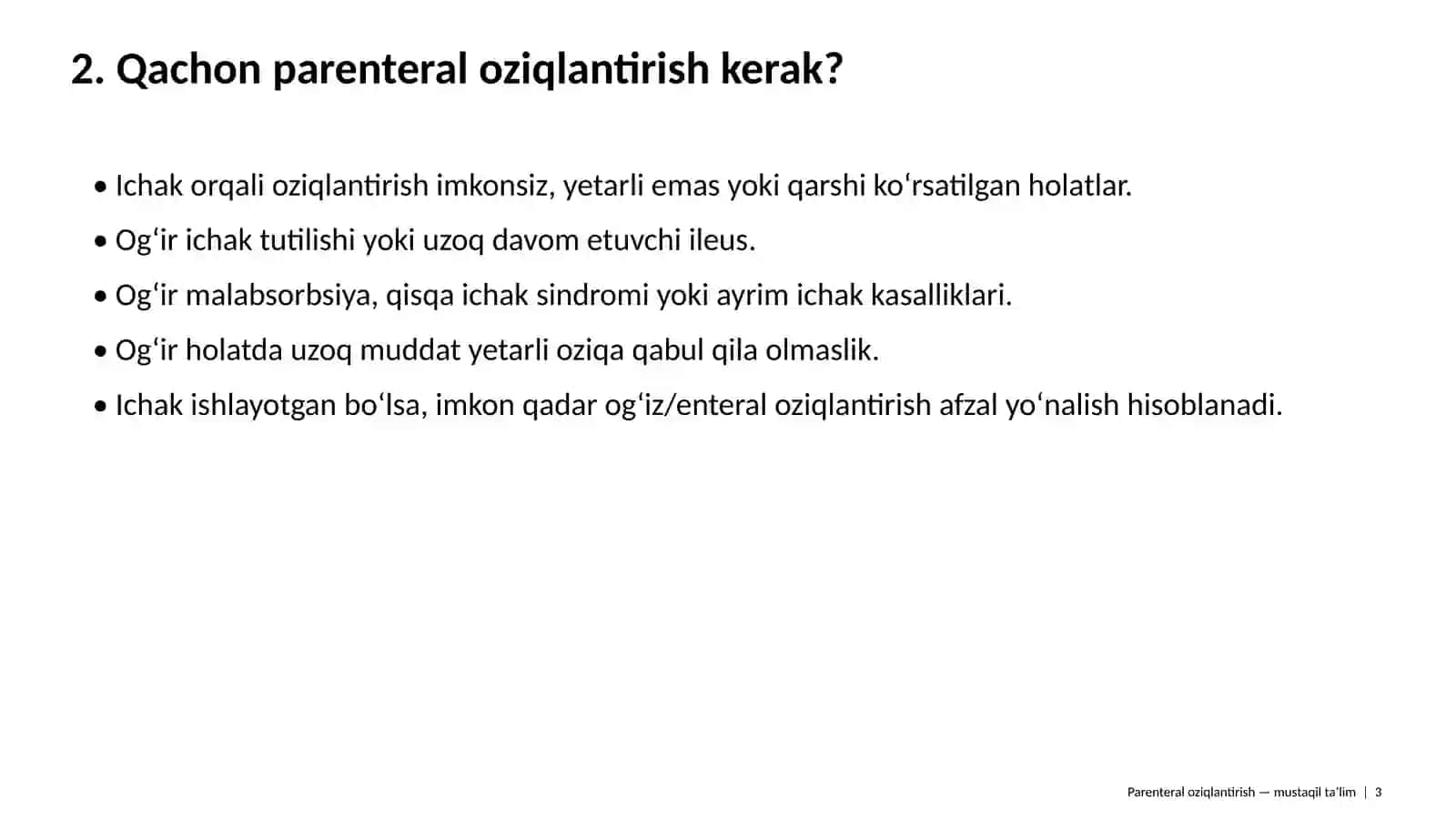 Parenteral Oziqlantirish 3