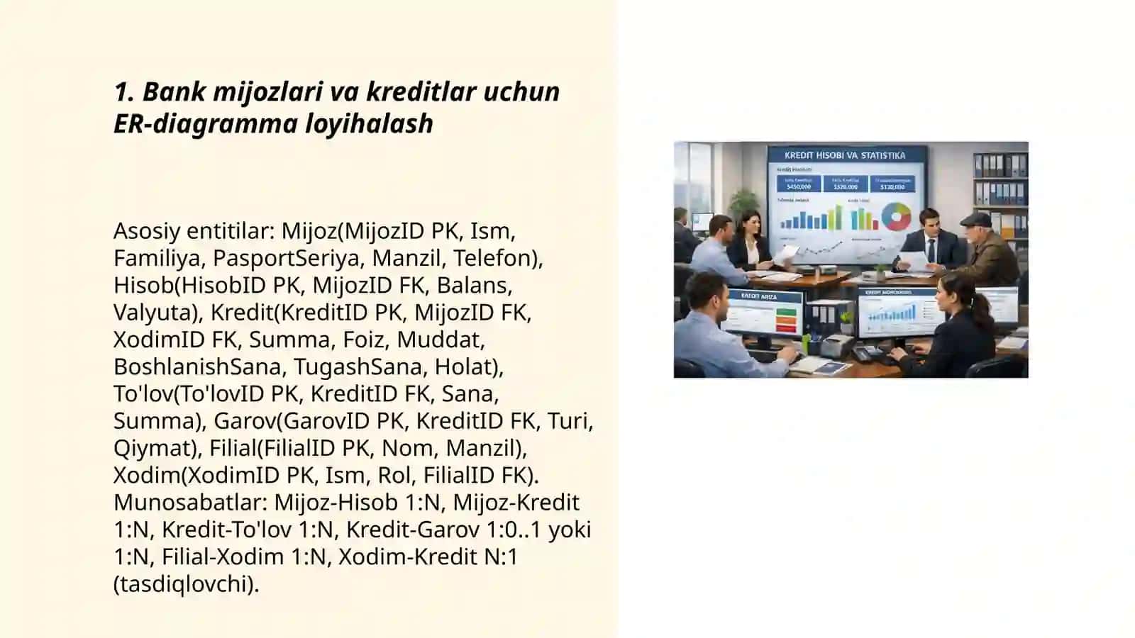Bank mijozlari va kredit hisobini yuritish tizimi 3