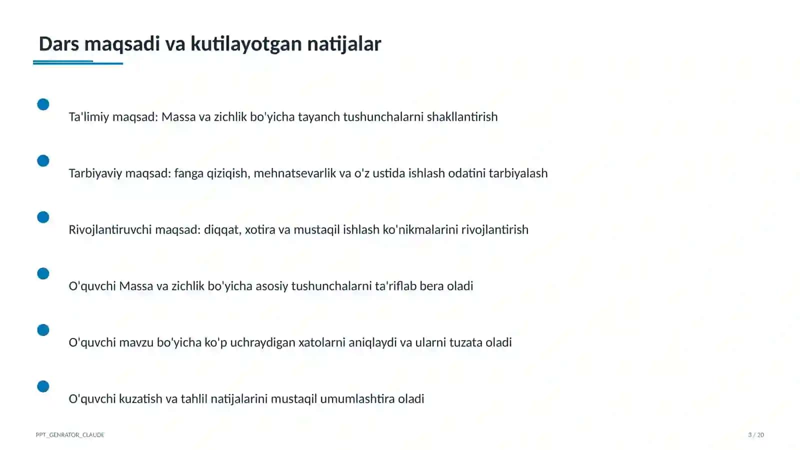 Massa va zichlik (6-sinf) 3