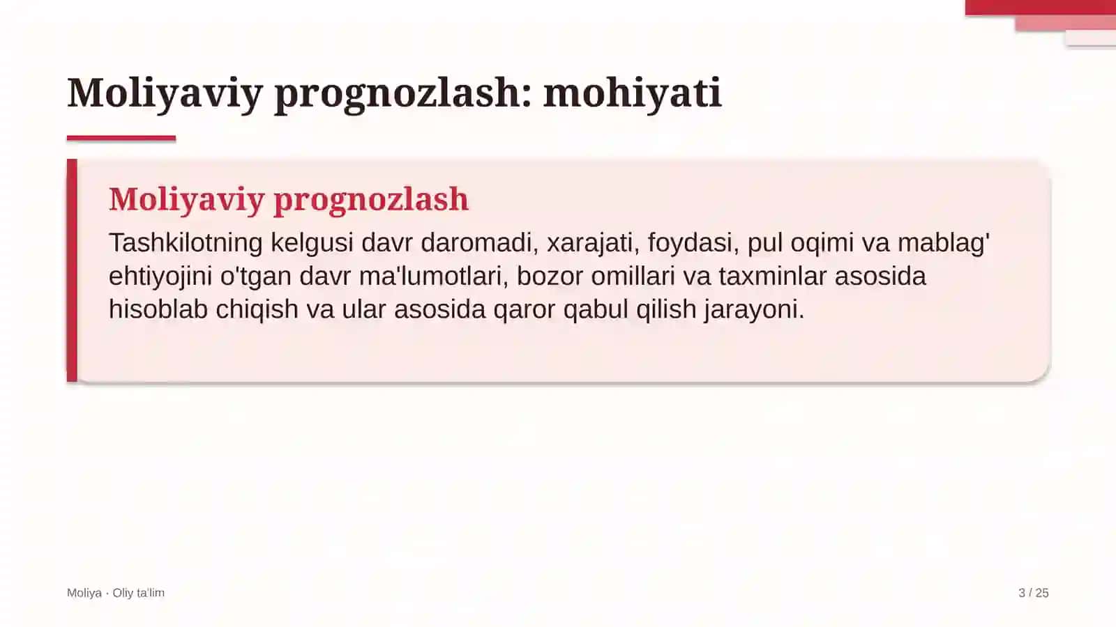 Moliyaviy prognozlash 3