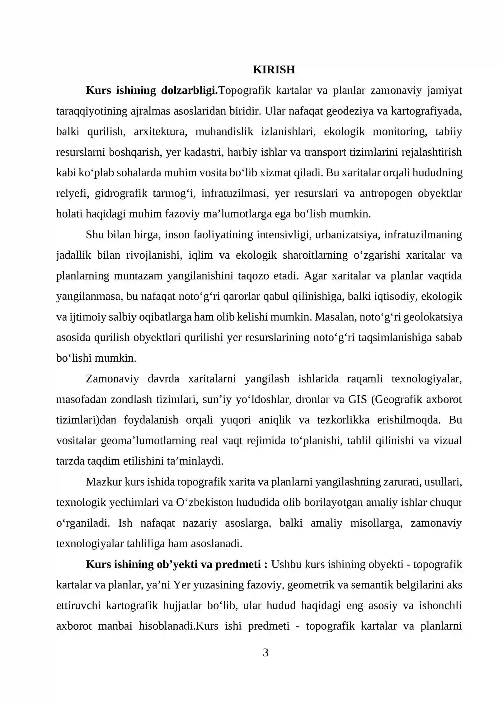 Topografik plan va kartalarni yangilash 3