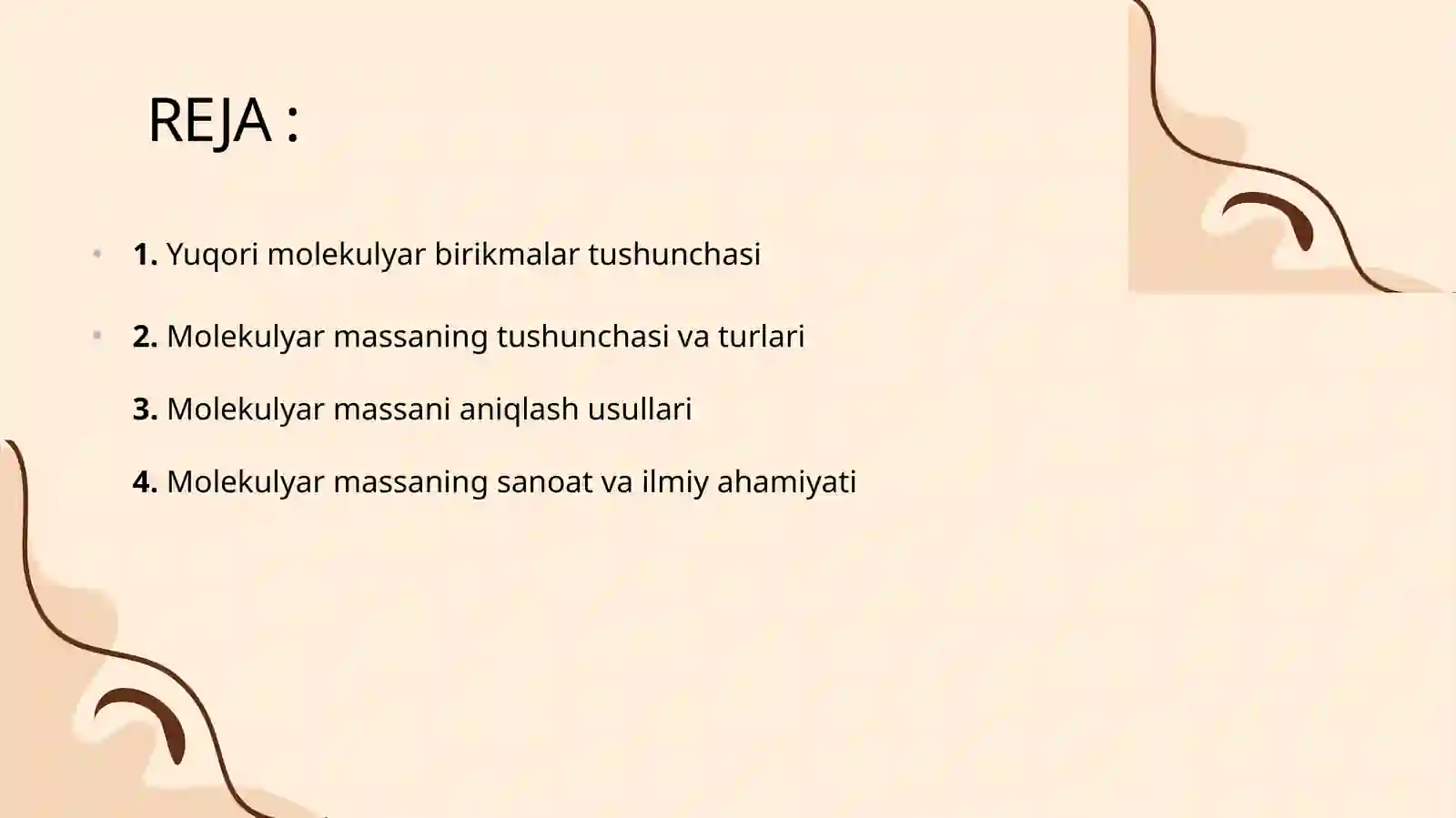 Yuqori molekulyar birikmalarning molekulyar massasi. 3