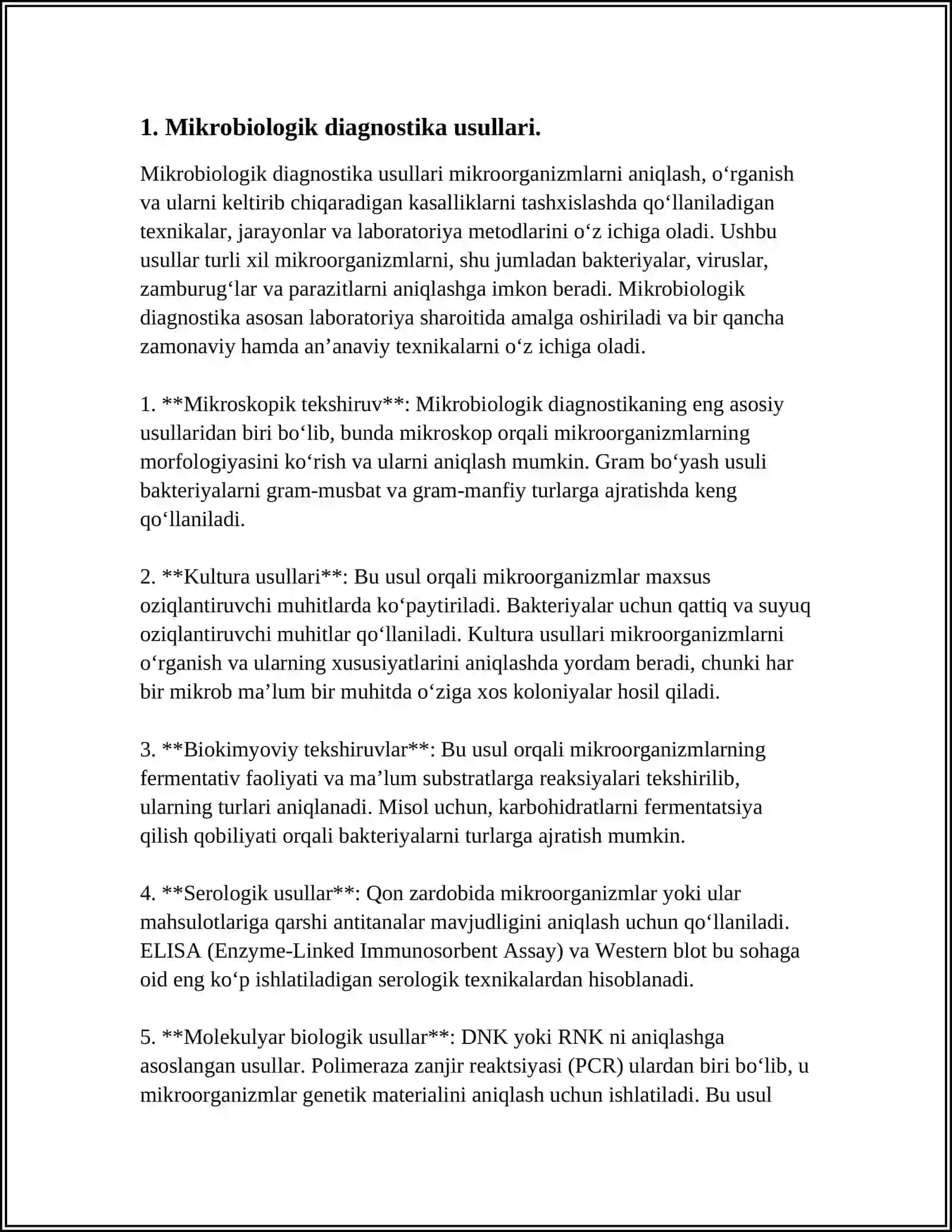 MIKROBIOLOGIK DIAGNOSTIKA. YIRINGLI-YALLIG'LANISH KASALLIKLARINING TASHXISI 3