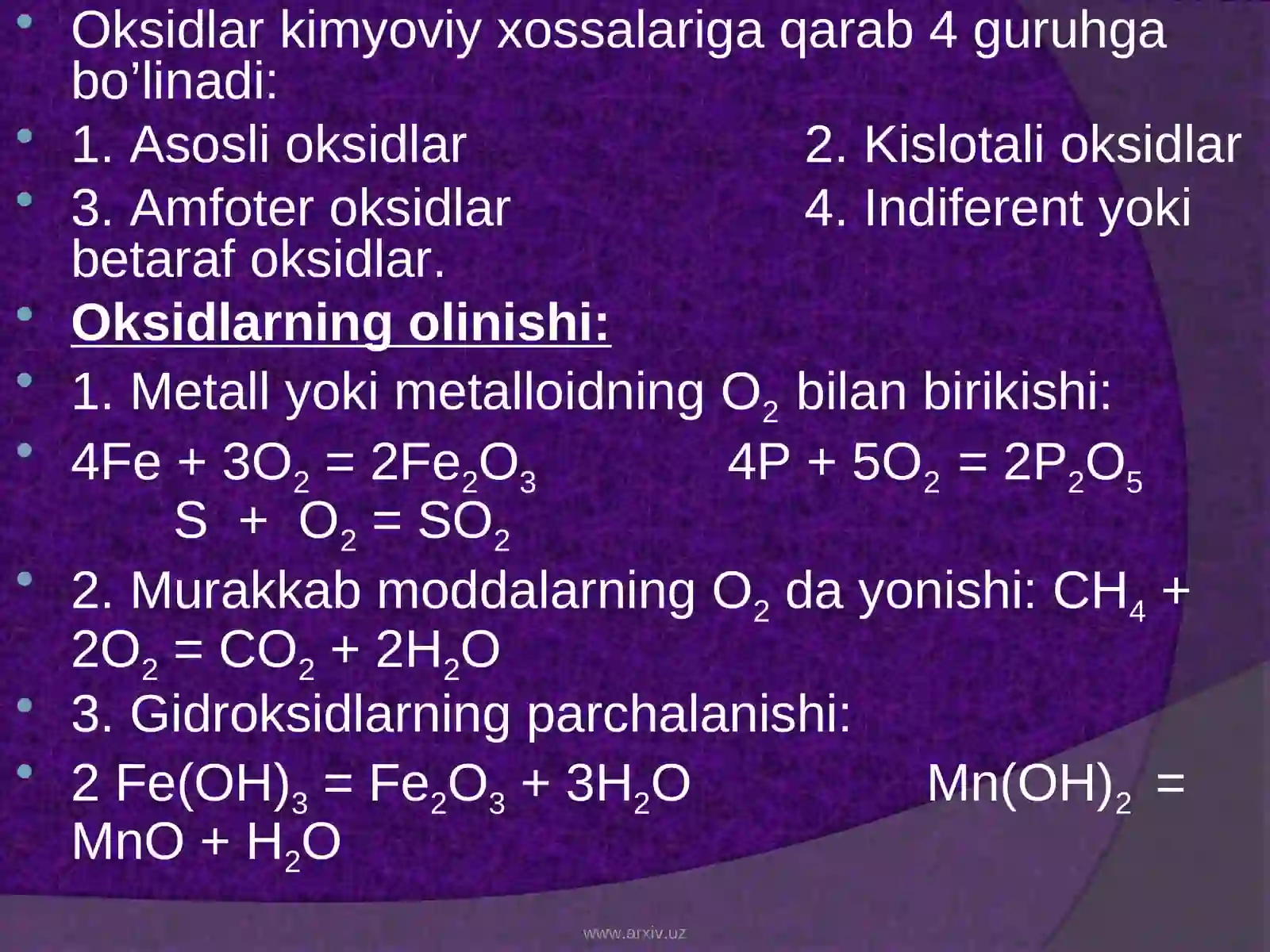 Anorganik birikmalarning asosiy sinflari 3
