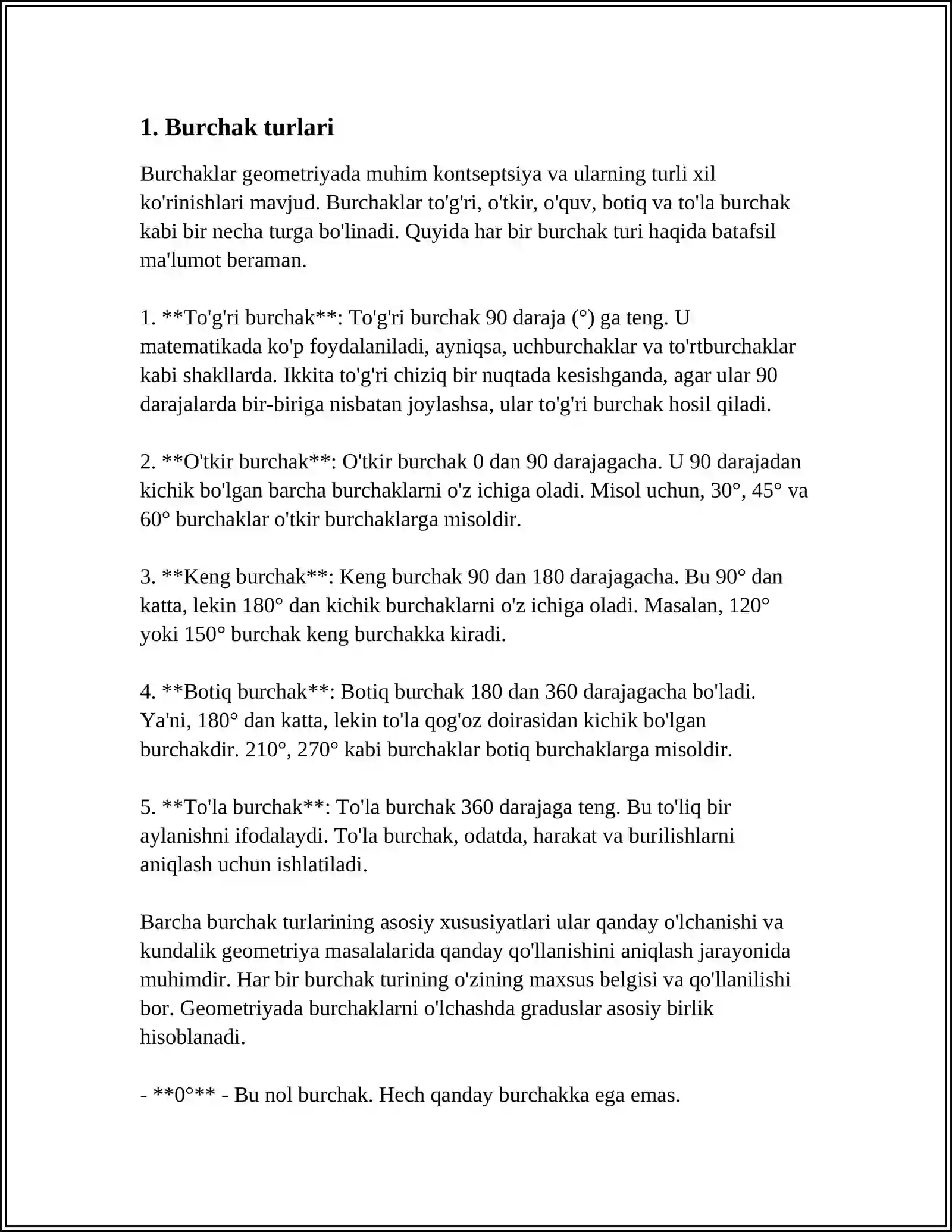 BURCHAKLAR. MASOFALAR 3