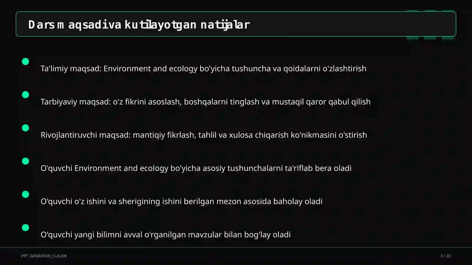 Environment and ecology (9-sinf) 3