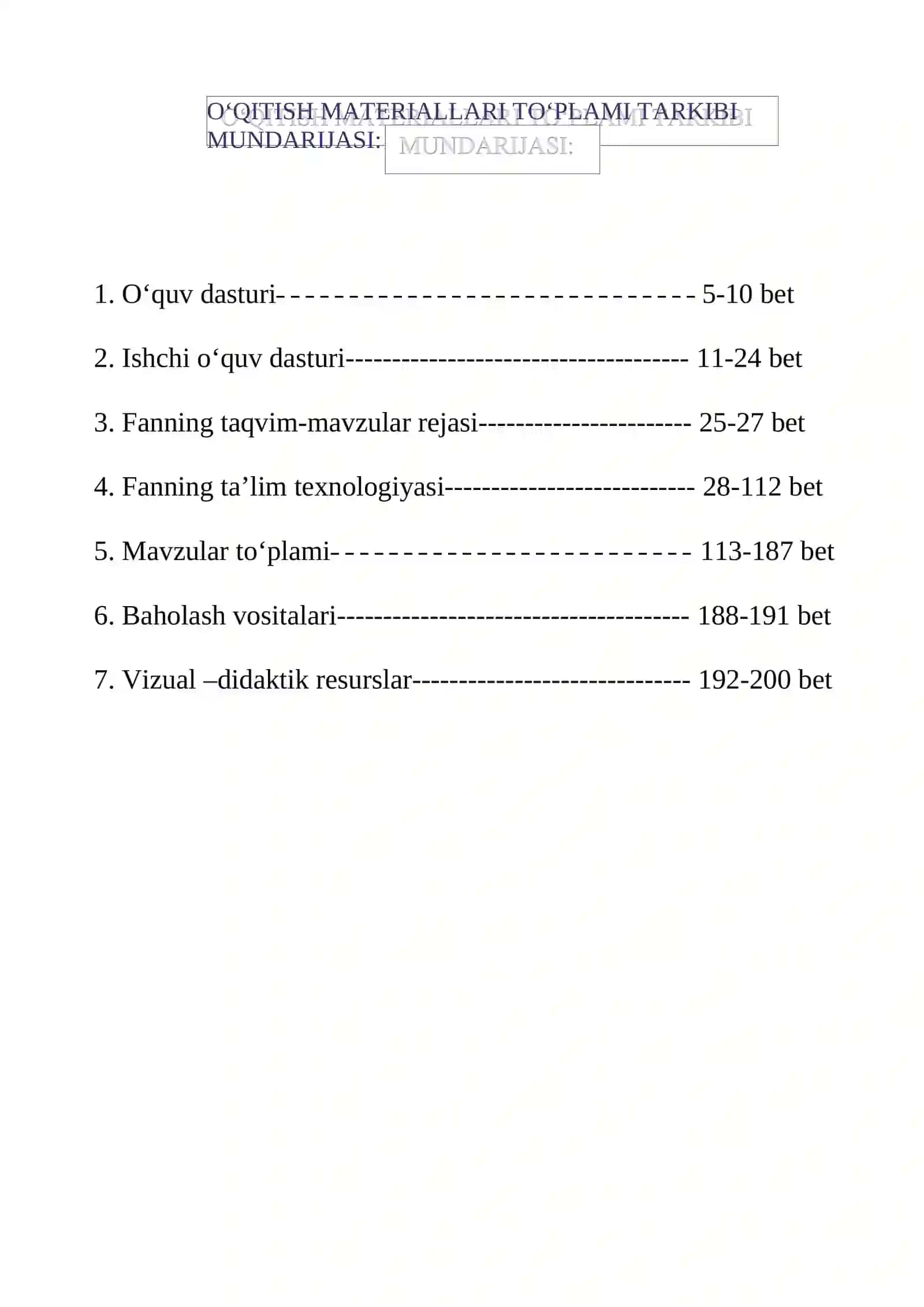 SAVDO JIHOZLAR FANIDAN O‘QITISH MATERIALLARI TO‘PLAMI 3