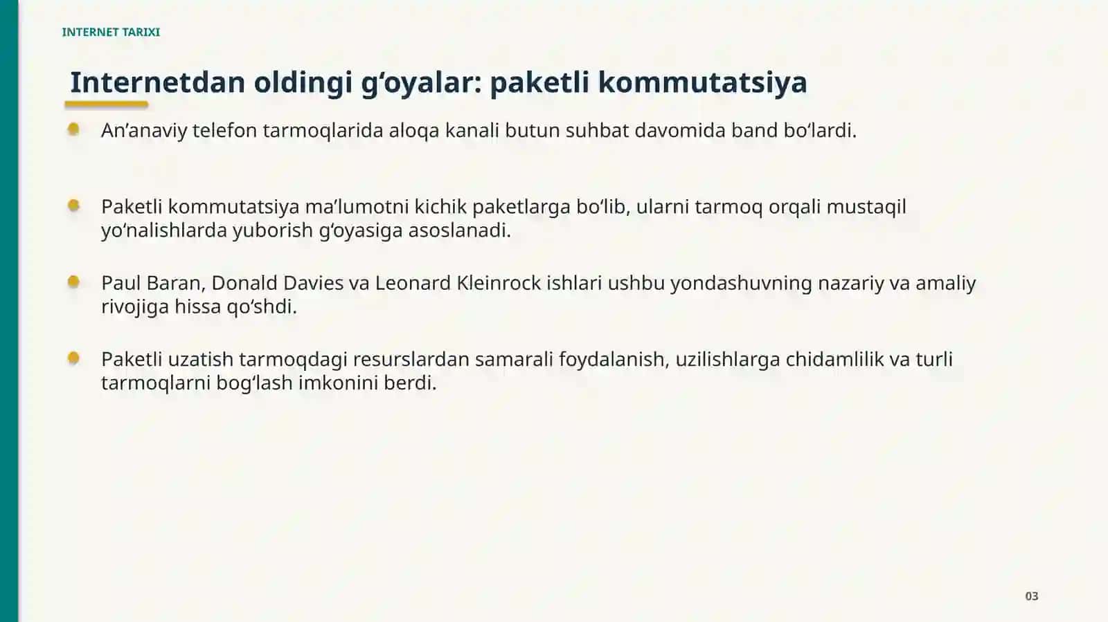 INTERNET VA UNING RIVOJLANISH TARIXI 3
