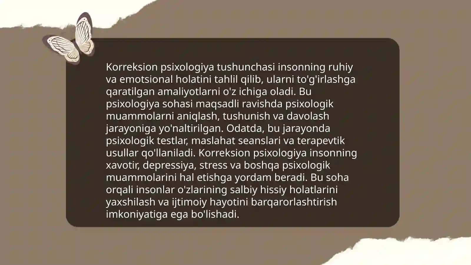 Korreksion tadbirlar olib boradigan psixologiya qoʻyiladigan talablar va ularning oʻziga xos xususiyatlari 3