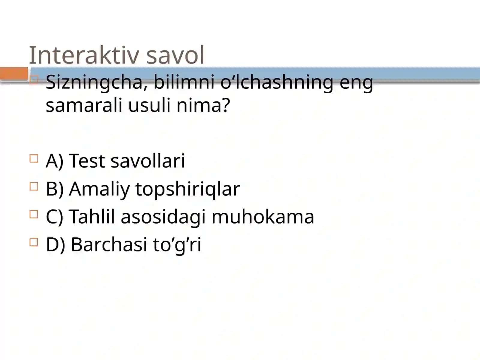 Bloom taksonomiyasi va uning darajalari 3
