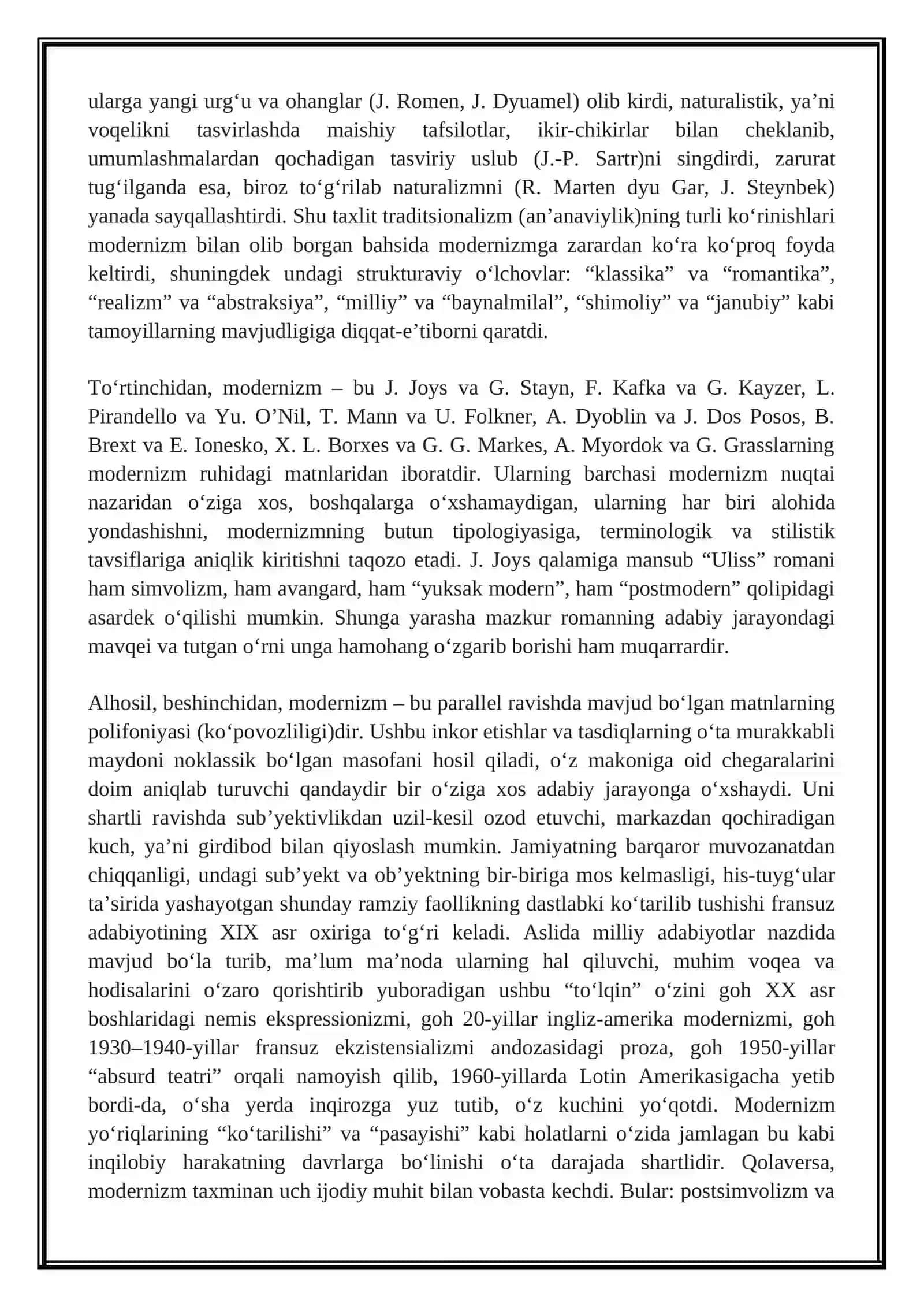 Modernizm tavsifi 3