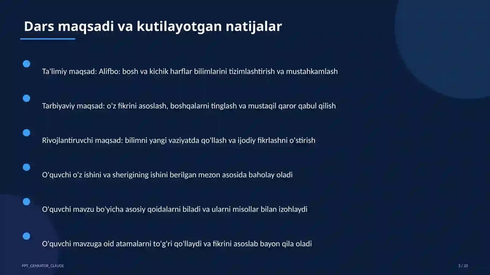 Alifbo: bosh va kichik harflar (1-sinf) 3