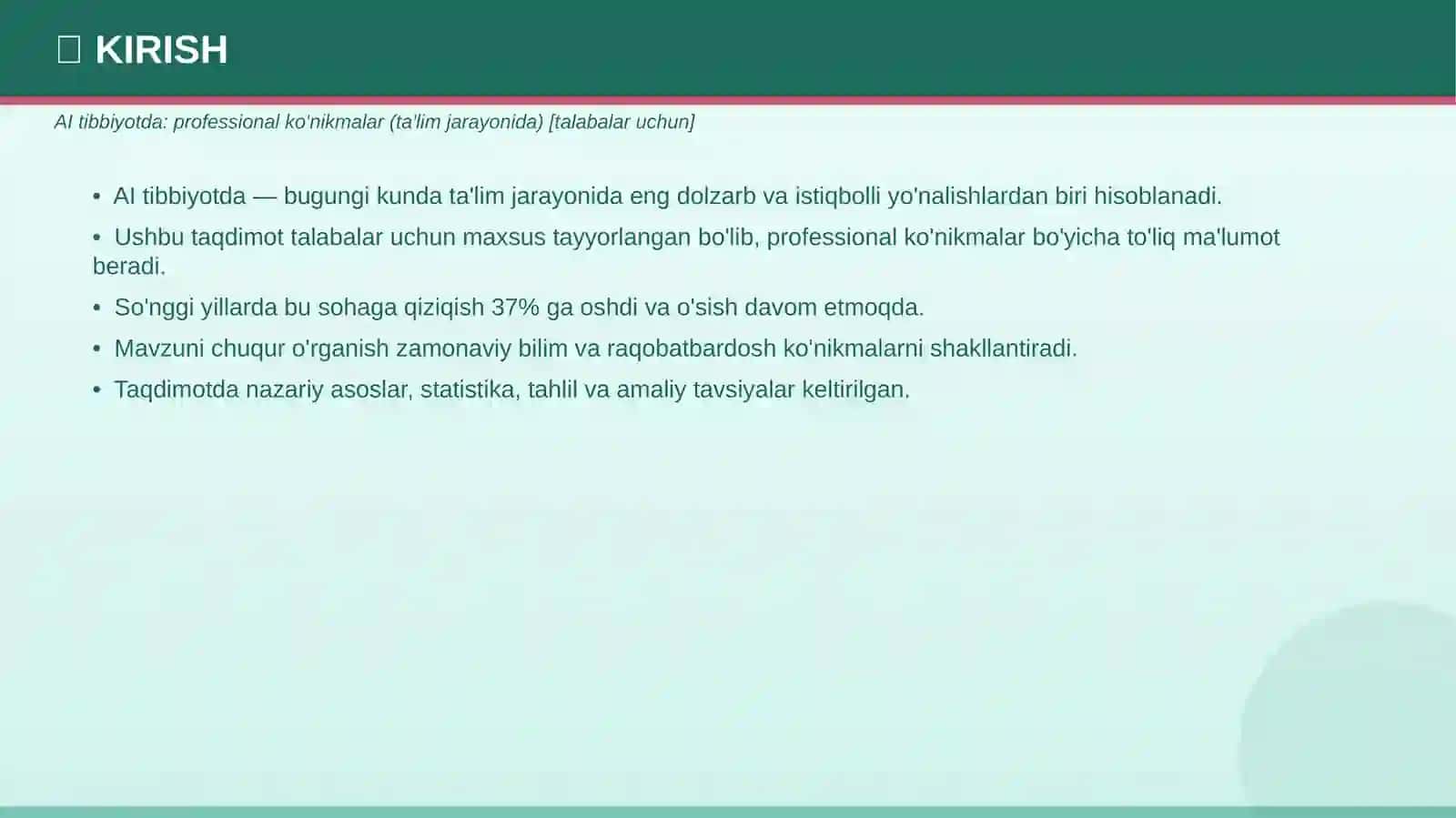 AI Tibbiyotda Professional Ko'nikmalar 3