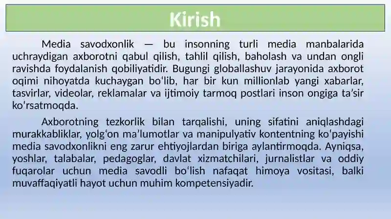 Media Savodxonlik 3