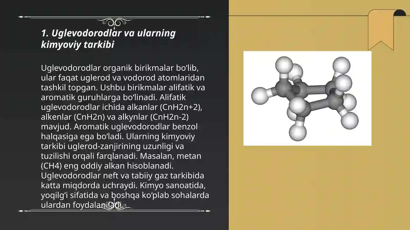 Uglevodorodlar va ularning kimyoviy tarkibi 3