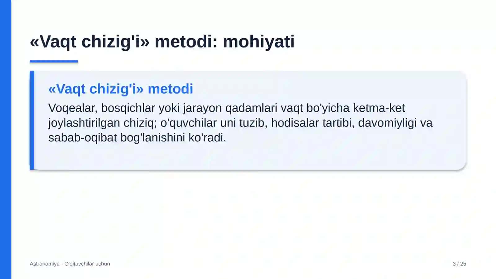 astronomiya darslarida vaqt chizig'i metodidan foydalanish 7949 3