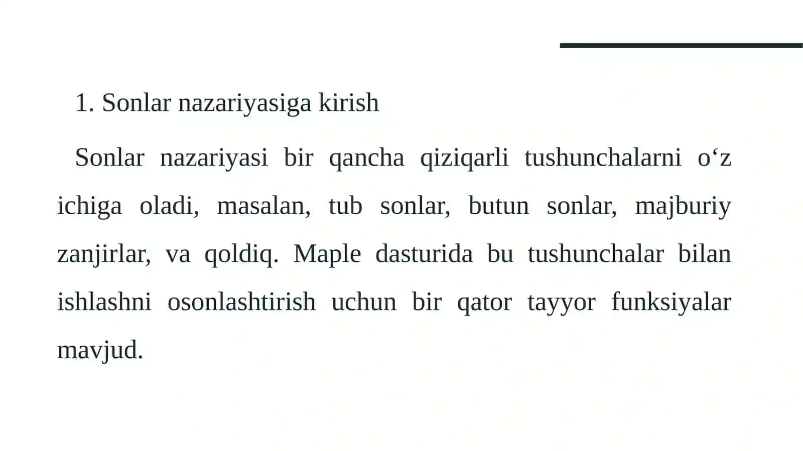 Maple dasturida sonlarni nazariyasi masalalarini yechish 3
