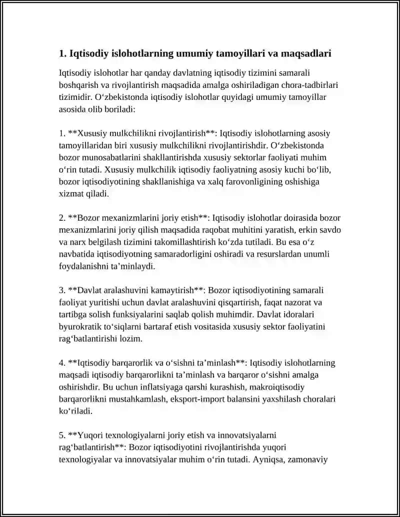 IQTISODIY ISLOHOTLAR, XUSUSIY MULKCHILIKNING SHAKLLANISHI 3
