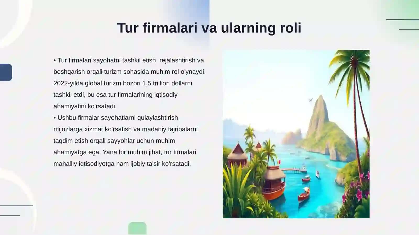 Paradise travel nomli tur firma ochish mavzusida 3
