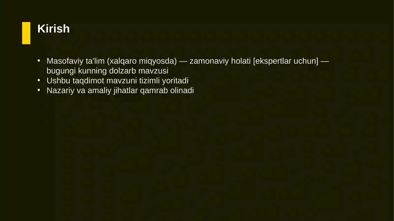 Masofaviy ta'lim (xalqaro miqyosda) — zamonaviy holati [ekspertlar uchun] 3