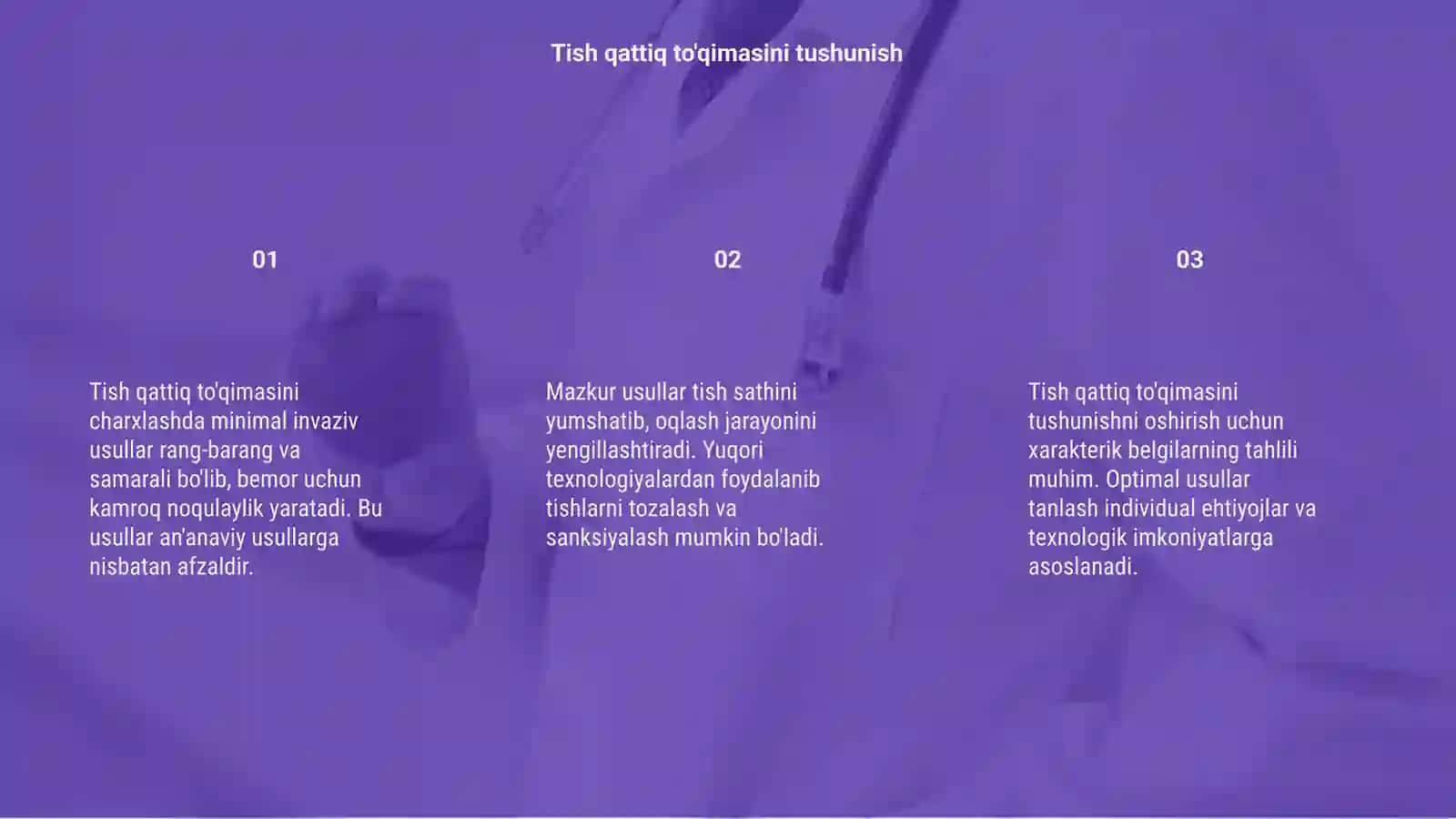 Tish qattiq to'qimasini charxlashning minimal invaziv usullari 3