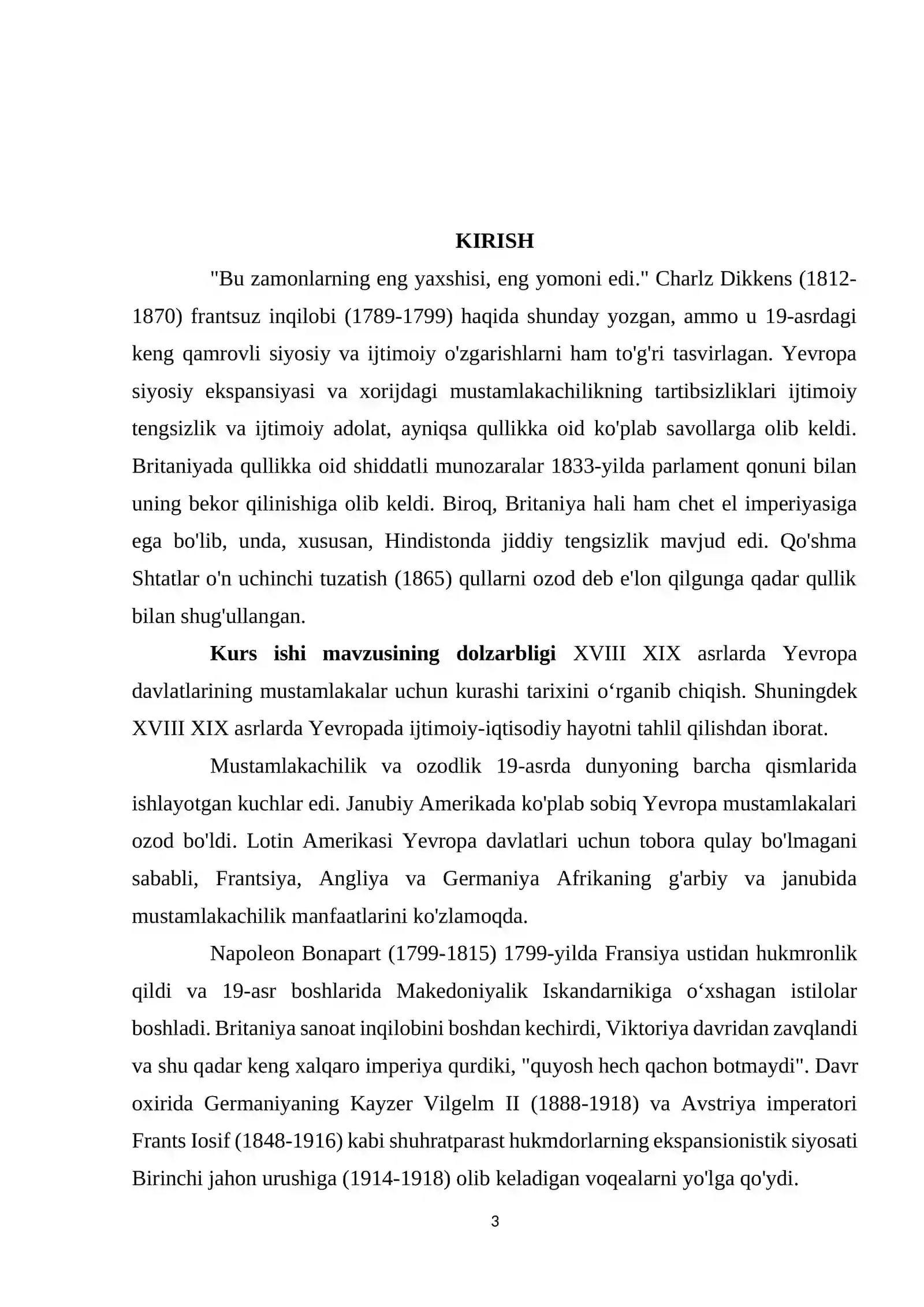 YEVROPA DAVLATLARINING MUSTAMLAKALAR UCHUN KURASHI (XVIII XIX ASRLAR). 3