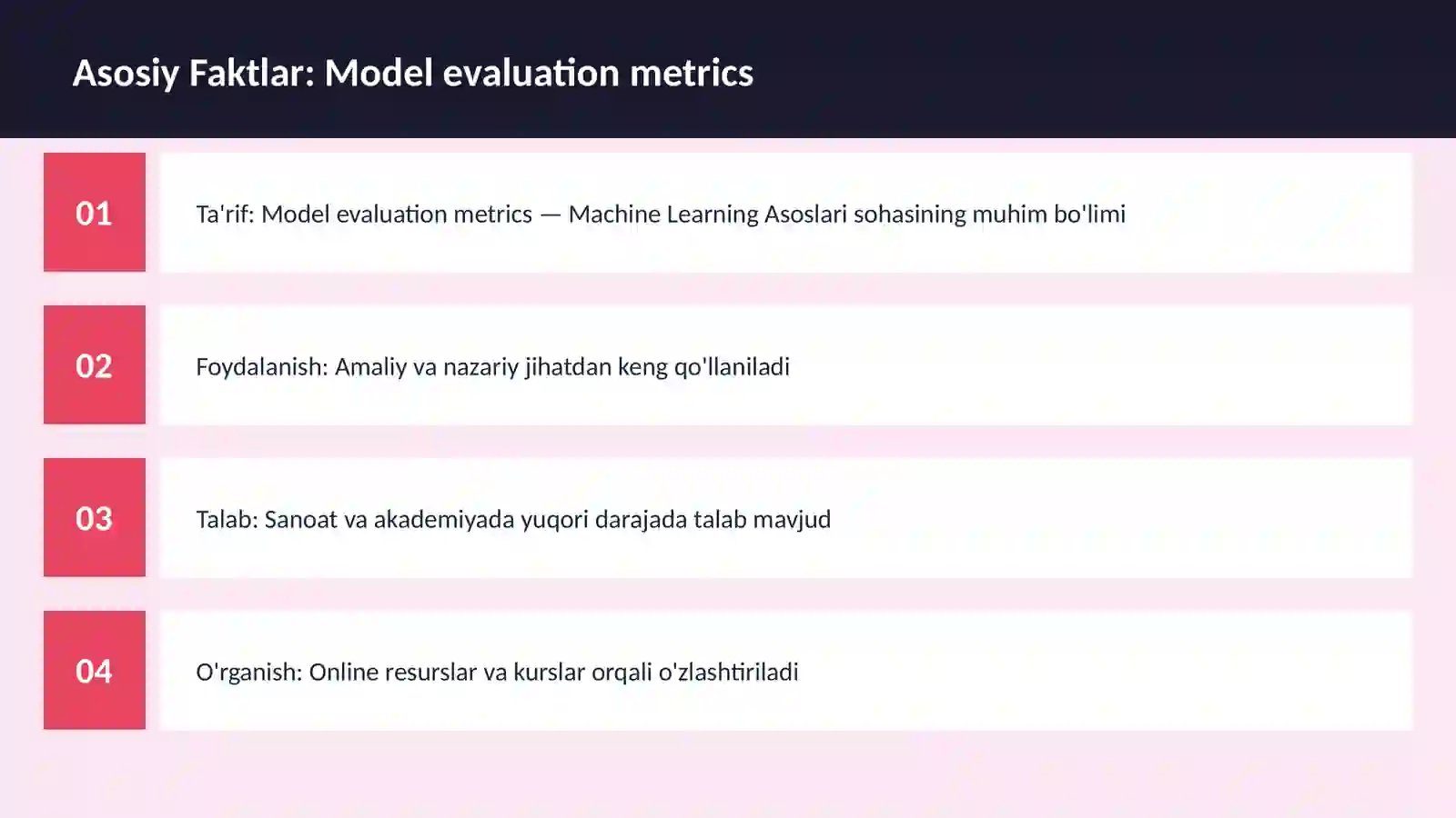 Model evaluation metrics 3