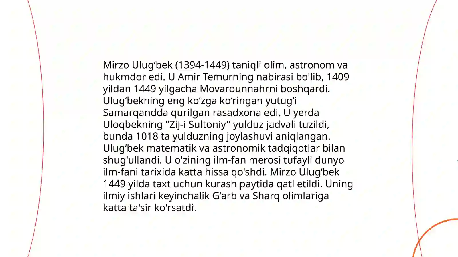 Mirzo Ulugʻbek - davlat arbobi va buyuk olim 3