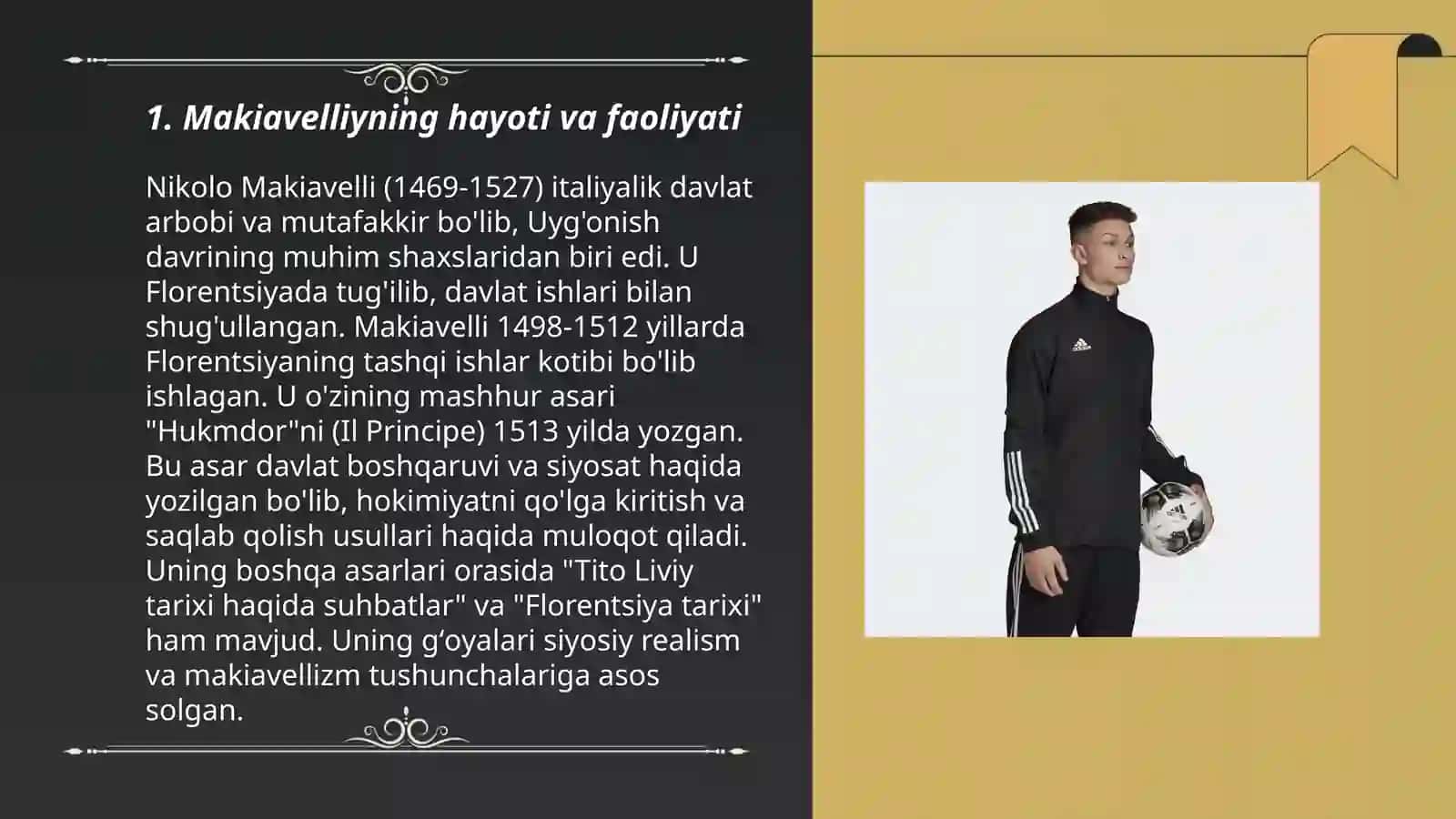 Makiavellining "Xukmdor"asari boʻyicha taqdimot 3