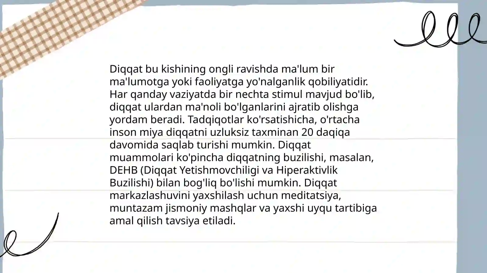 Diqqat haqida tushuncha va uning nerv-fiziologik asoslari 3