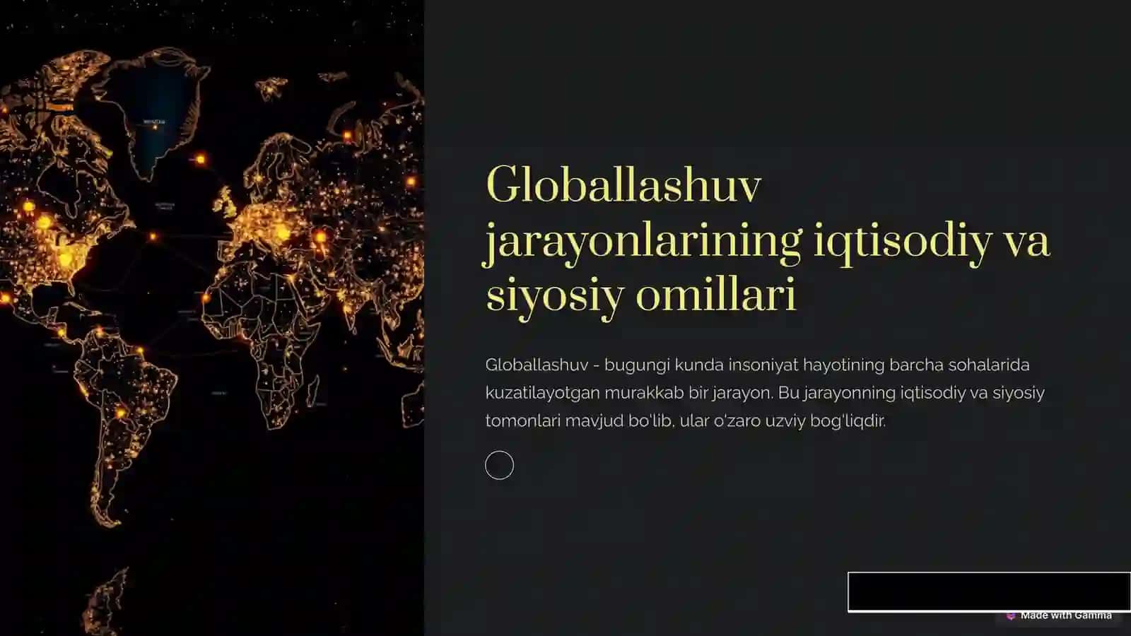 GLOBALLASHUV JARAYONLARINING IQTISODIY VA SIYOSIY OMILLARI 3