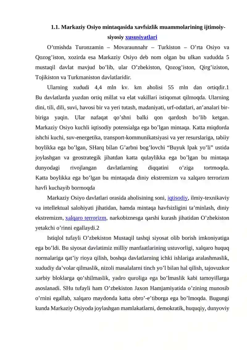 Tinchlik va barqarorlikni ta'minlashdagi O'zbekistonning Markaziy Osiyoda o'rni 3