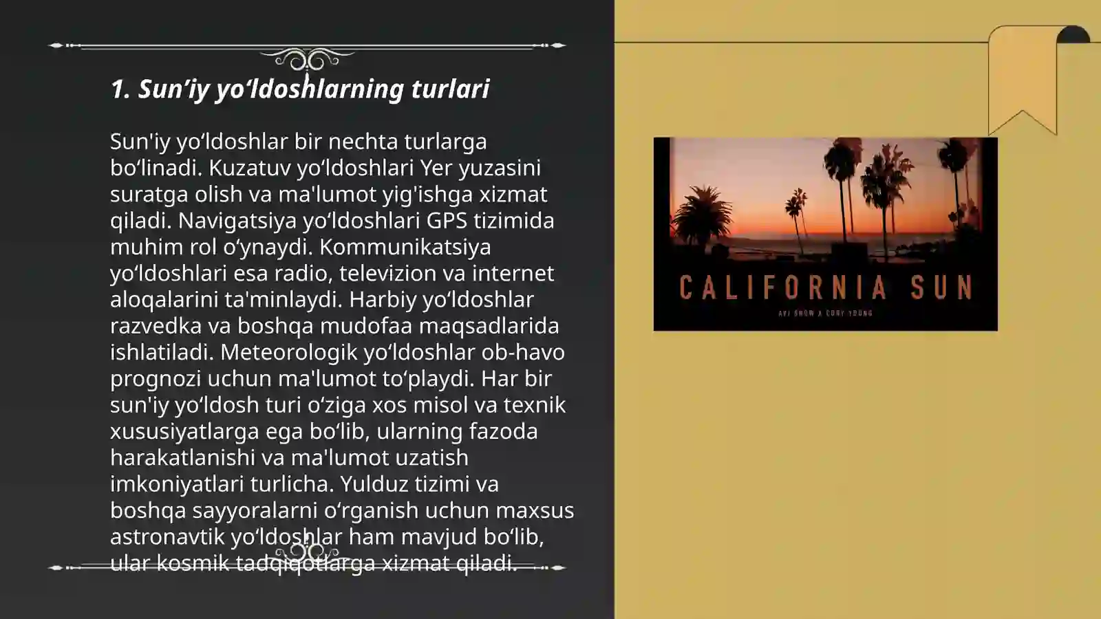 Kosmik tezliklar. Sunʼiy yoʻldoshlar 3