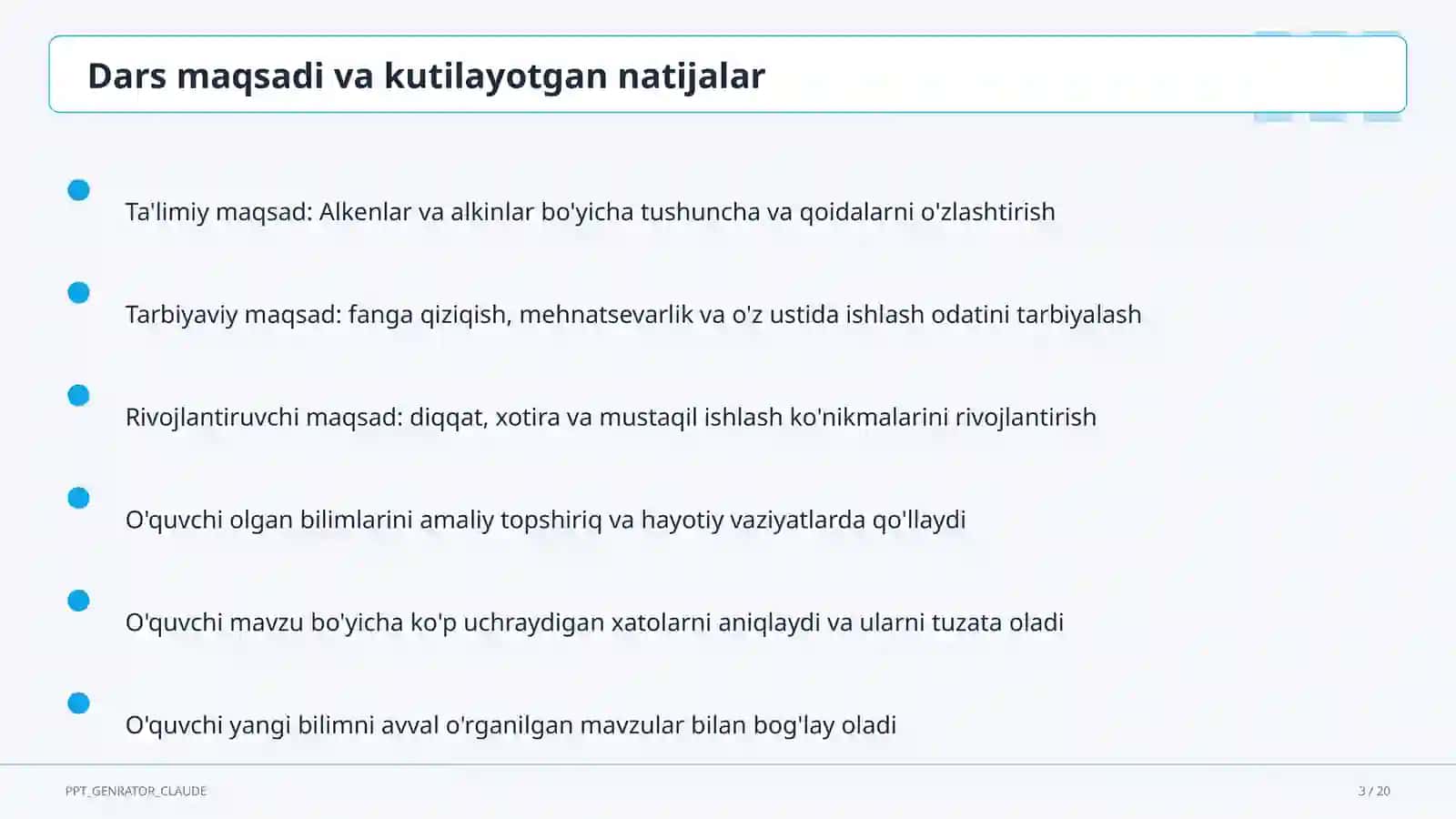Alkenlar va alkinlar (10-sinf) 4