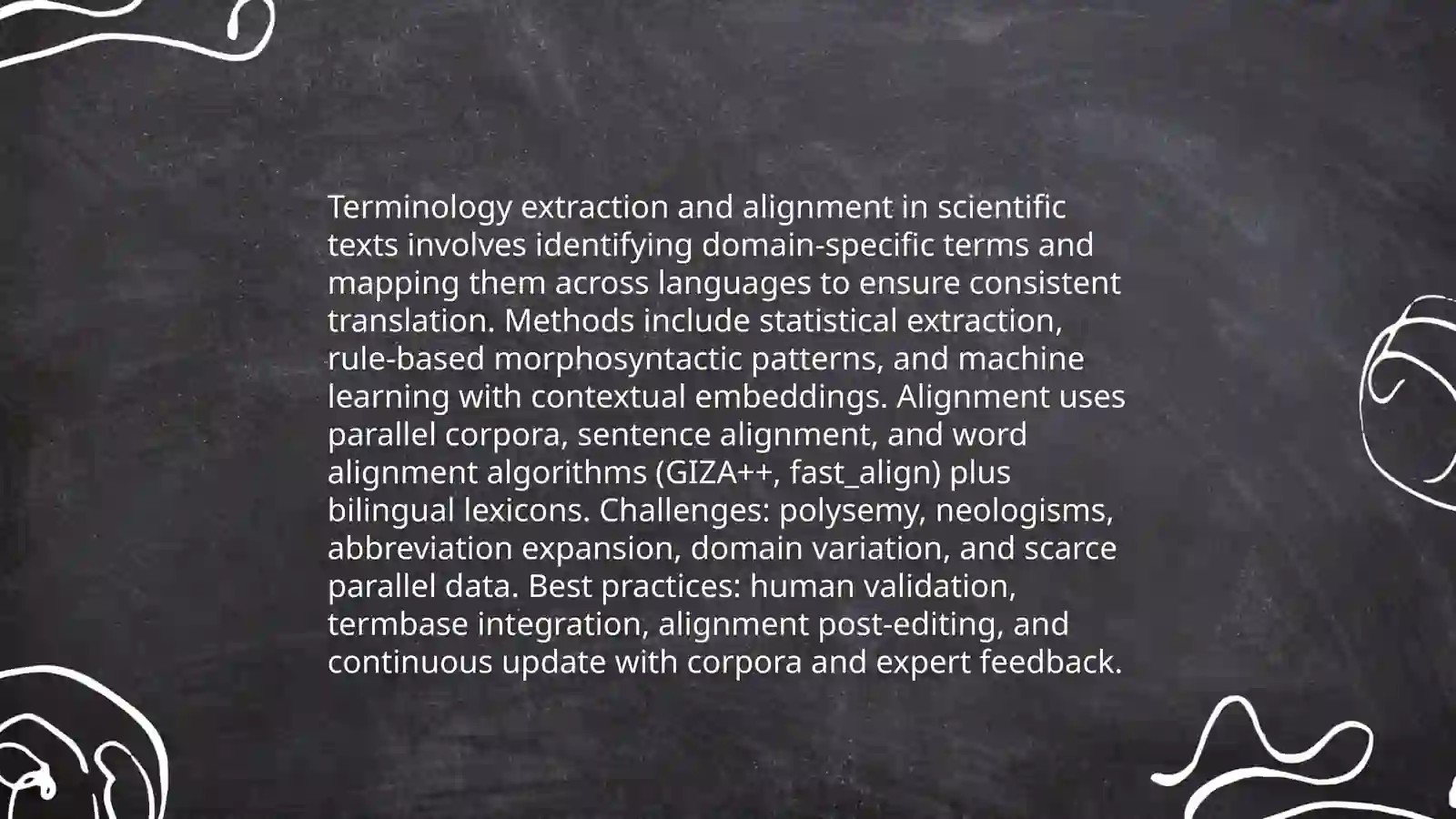 Terminology Extraction and Alignment in Scientific Texts 3