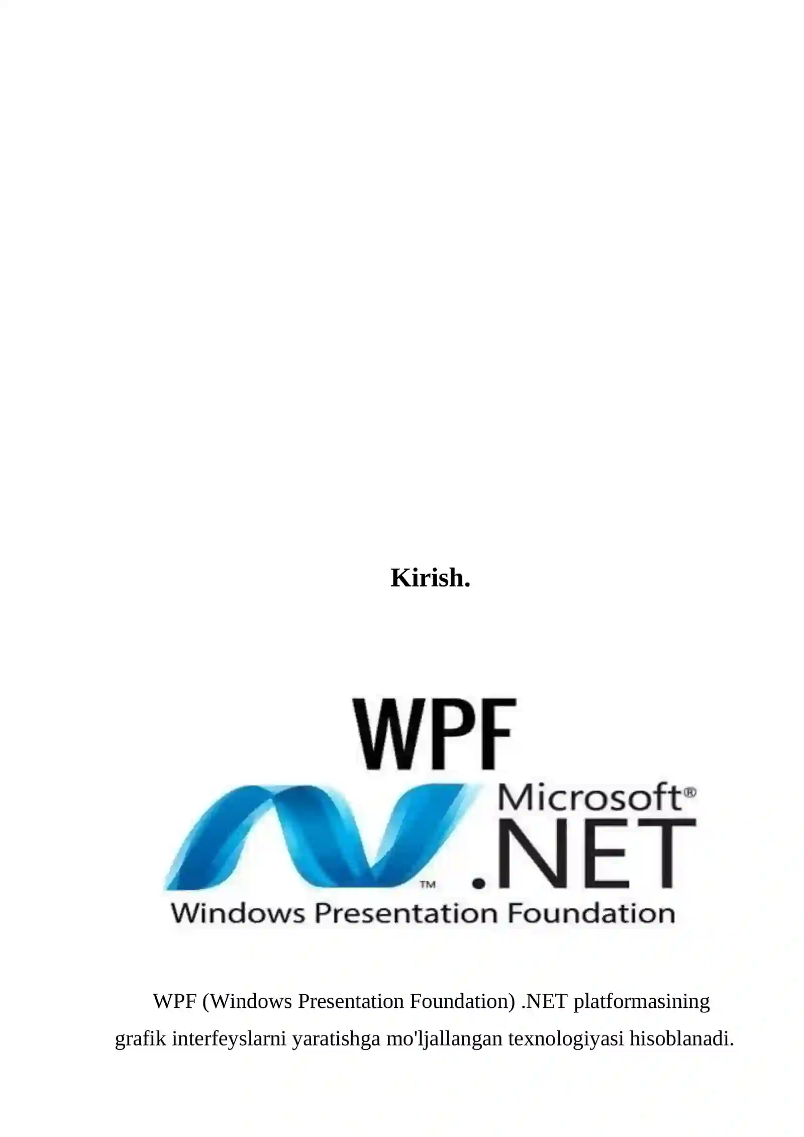 WPF da berilganlar bilan ishlash 3