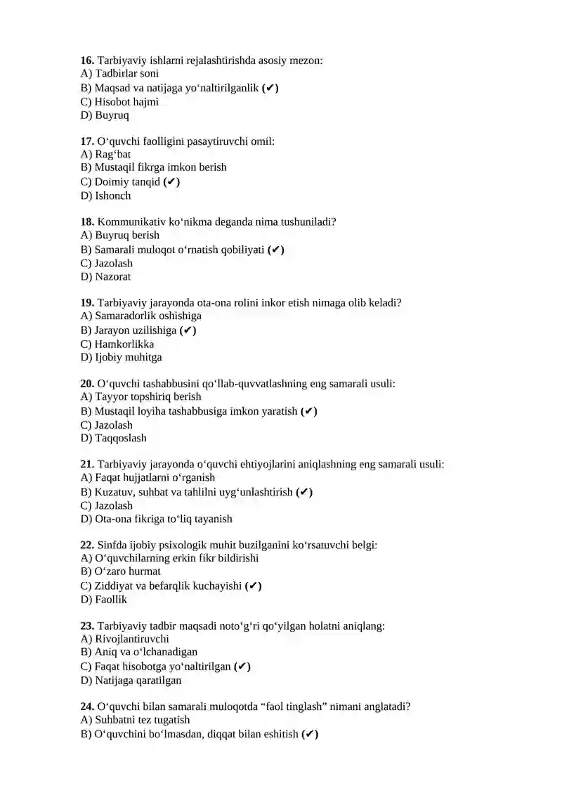 Maktab maslahatchis uchun test 3