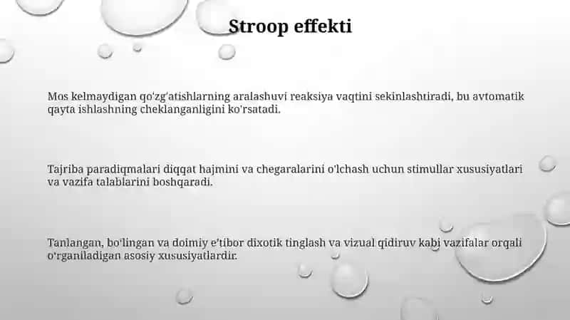 Diqqatning asosiy xususiyatlari va ularning ekisperimintal tatqid qilinishi 3