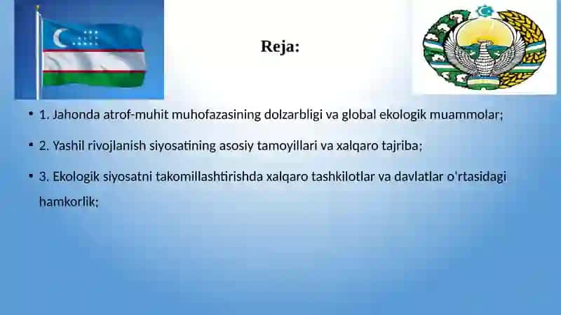 Jahonda atrof-muhit muhofazasi va yashil rivojlanish siyosati 3