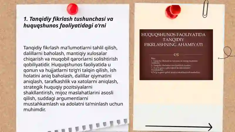 Huquqshunos faoliyatida tanqidiy fikrlashning ahamiyati 3